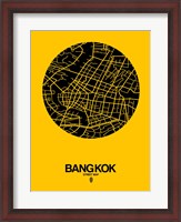 Framed Bangkok Street Map Yellow