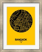 Framed Bangkok Street Map Yellow