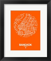 Framed Bangkok Street Map Orange