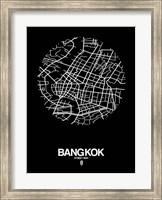 Framed Bangkok Street Map Black