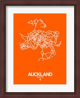 Framed Auckland Street Map Orange
