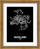 Framed Auckland Street Map Black