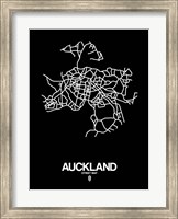 Framed Auckland Street Map Black