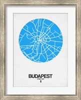 Framed Budapest Street Map Blue