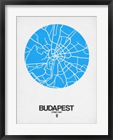 Framed Budapest Street Map Blue