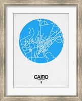 Framed Cairo Street Map Blue