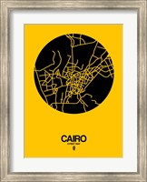 Framed Cairo Street Map Yellow