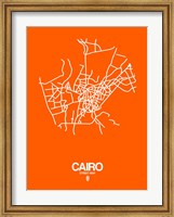 Framed Cairo Street Map Orange