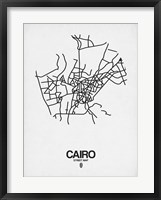 Framed Cairo Street Map White