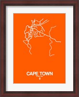 Framed Cape Town Street Map Orange