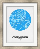 Framed Copenhagen Street Map Blue