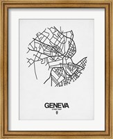 Framed Geneva Street Map White