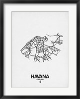 Framed Havana Street Map White