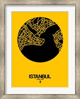 Framed Istanbul Street Map Yellow