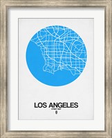 Framed Los Angeles Street Map Blue