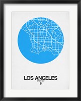 Framed Los Angeles Street Map Blue