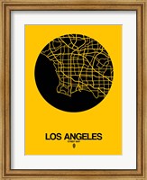 Framed Los Angeles Street Map Yellow