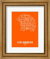 Framed Los Angeles Street Map Orange