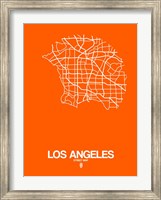 Framed Los Angeles Street Map Orange