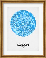 Framed London Street Map Blue