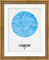 Framed London Street Map Blue