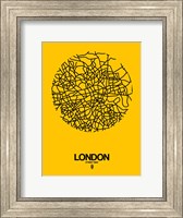 Framed London Street Map Yellow