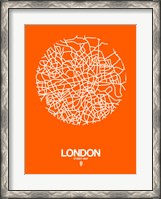 Framed London Street Map Orange