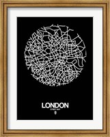 Framed London Street Map Black