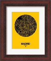 Framed Madrid Street Map Yellow