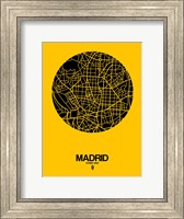 Framed Madrid Street Map Yellow