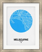 Framed Melbourne Street Map Blue