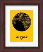 Framed Melbourne Street Map Yellow