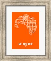 Framed Melbourne Street Map Orange