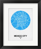 Framed Mexico City Street Map Blue