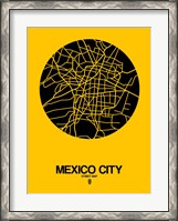 Framed Mexico City Street Map Yellow