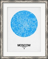 Framed Moscow Street Map Blue