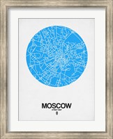 Framed Moscow Street Map Blue