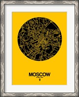 Framed Moscow Street Map Yellow