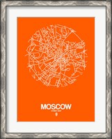 Framed Moscow Street Map Orange