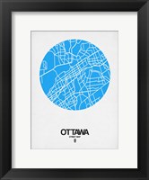 Framed Ottawa Street Map Blue