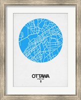 Framed Ottawa Street Map Blue