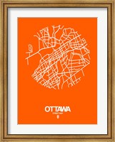 Framed Ottawa Street Map Orange