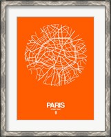 Framed Paris Street Map Orange