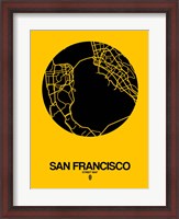 Framed San Francisco Street Map Yellow