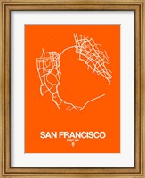 Framed San Francisco Street Map Orange