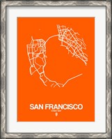 Framed San Francisco Street Map Orange