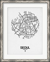 Framed Seoul Street Map White
