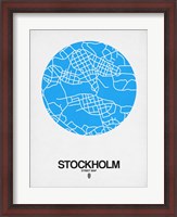 Framed Stockholm Street Map Blue