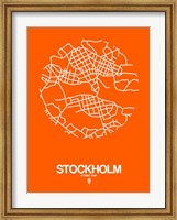 Framed Stockholm Street Map Orange
