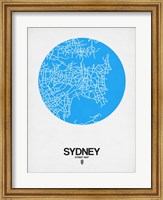 Framed Sydney Street Map Blue